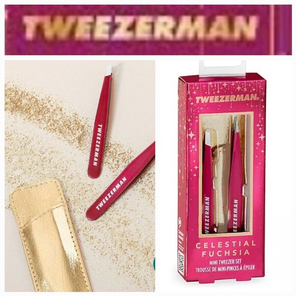 Tweezerman Celestial Fuchsia  Mini Tweezer Set - Picture 1 of 6